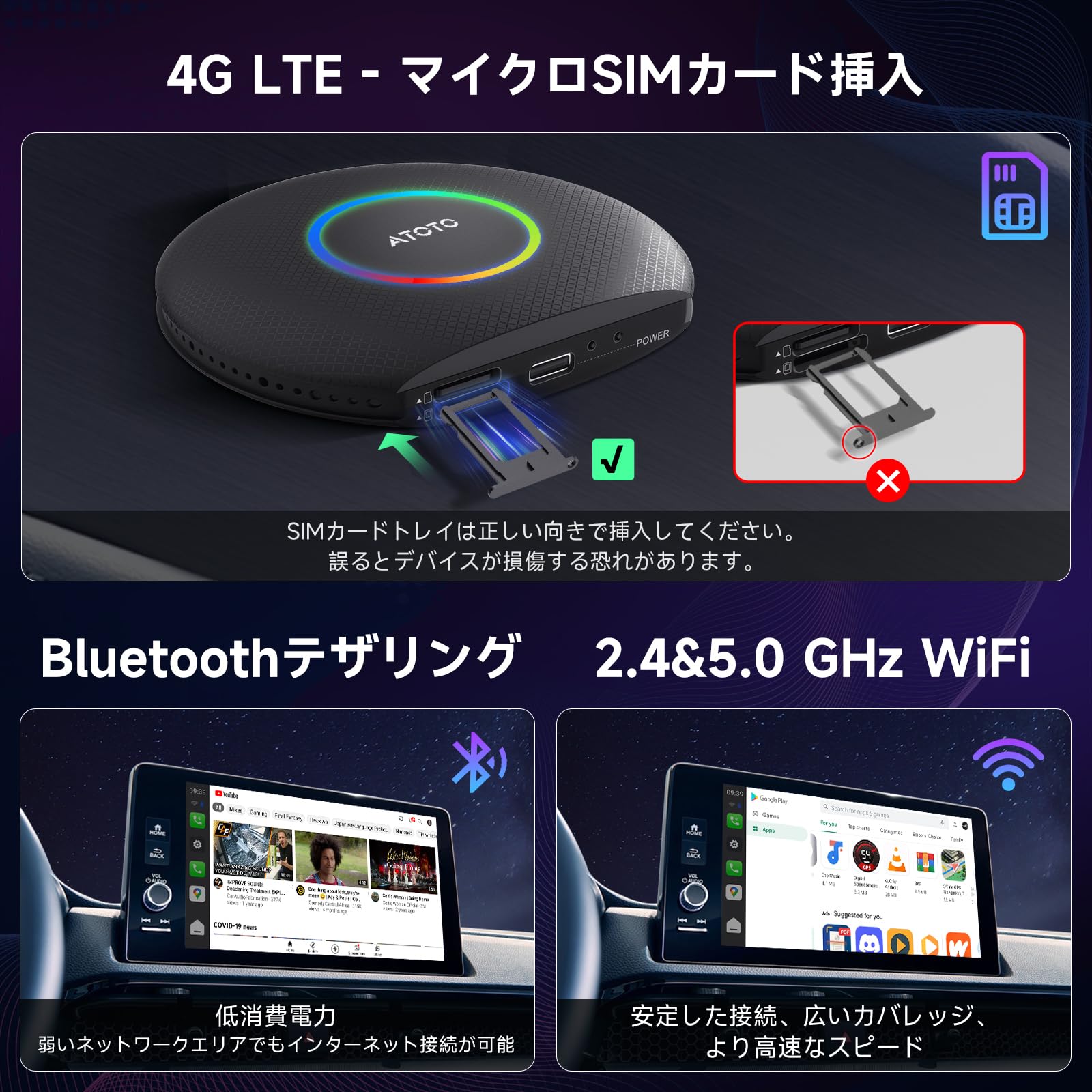 Amazon.co.jp: CB6 Ai Box CarPlay ワイヤレス Ai ボックス 車、2025年
